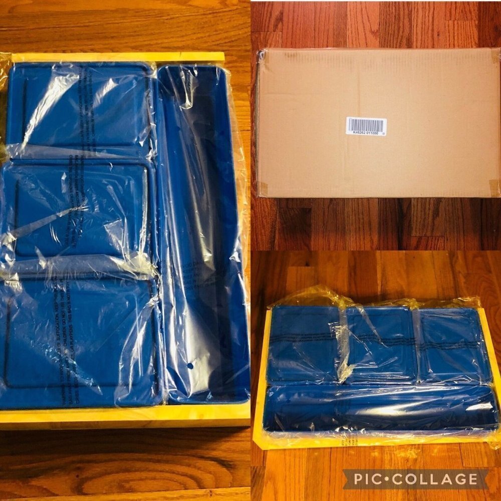 Cooks Essentials Blue Kitchen Prep Board With Plastic Storage Bins